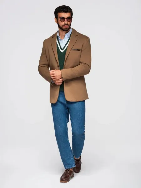 Elegantné pánske sako svetlohnedé