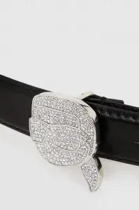 Kožený opasok Karl Lagerfeld čierna farba, A4W33046