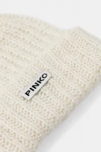 Vlnená čiapka Pinko biela farba, 105989 A2Z2