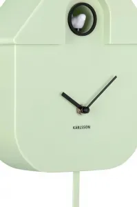 Kukučkové hodiny Karlsson Modern Cuckoo 41 cm zelená farba