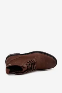 BIG STAR SHOES Semišové Zateplené Čižmy Pre Mužov Na Zips Big Star OO174229 Hnedé