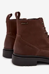 BIG STAR SHOES Semišové Zateplené Čižmy Pre Mužov Na Zips Big Star OO174229 Hnedé