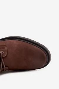 BIG STAR SHOES Semišové Zateplené Čižmy Pre Mužov Na Zips Big Star OO174229 Hnedé