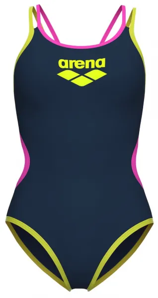 Arena one women's double cross back navy fluo/soft green xl - uk38