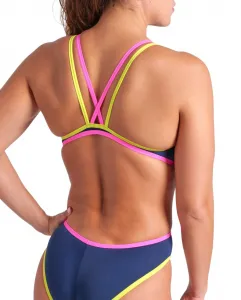Arena one women's double cross back navy fluo/soft green xl - uk38