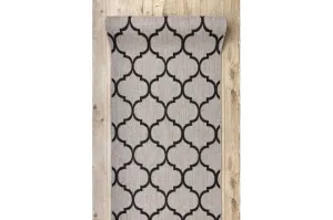 Behúň SIZAL FLOORLUX 20608, koniczyna marokánka, trellis strieborný  / čierny