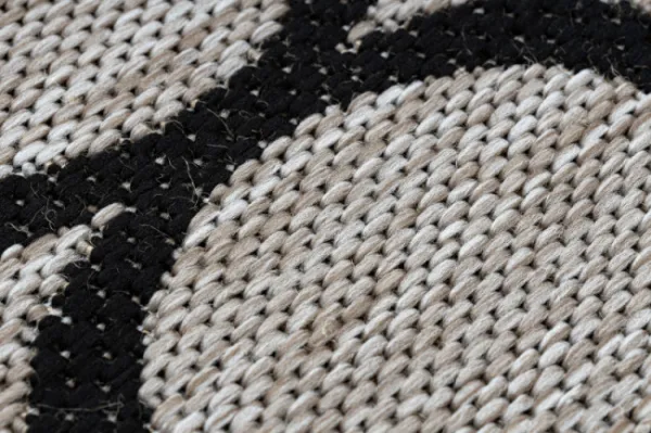 Behúň SIZAL FLOORLUX 20608, koniczyna marokánka, trellis strieborný  / čierny