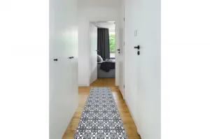 Behúň ARGENT kvety - W4949 biely / sivý