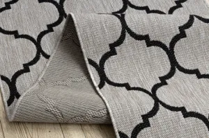 Behúň SIZAL FLOORLUX 20608, koniczyna marokánka, trellis strieborný  / čierny