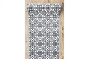 Behúň ARGENT kvety - W4949 biely / sivý