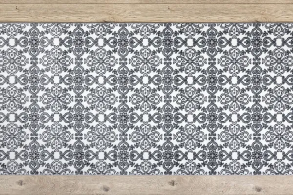 Behúň ARGENT kvety - W4949 biely / sivý