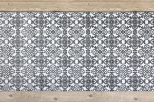 Behúň ARGENT kvety - W4949 biely / sivý