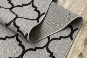 Behúň SIZAL FLOORLUX 20608, koniczyna marokánka, trellis strieborný  / čierny