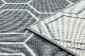 Koberec SPRING 20409332 Hexagon šnúrkový - sivý