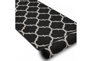 Behúň SIZAL FLOORLUX 20608, koniczyna marokánska trellis čierny / strieborný