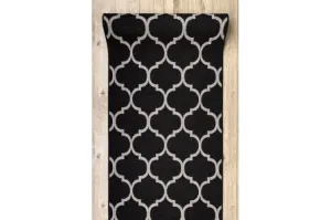 Behúň SIZAL FLOORLUX 20608, koniczyna marokánska trellis čierny / strieborný