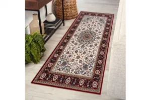 Koberec NAIN Ornament, ramka 6635/51036 béž / bordo