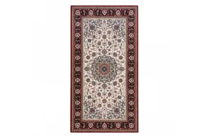 Koberec NAIN Ornament, ramka 6635/51036 béž / bordo