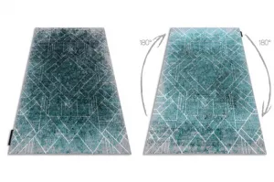 Koberec DE LUXE 626 geometrický, romby - sivý / zelený