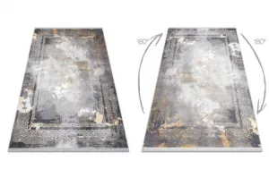 Koberec LUCE 77 Ramka vintage  - sivý / horčicový