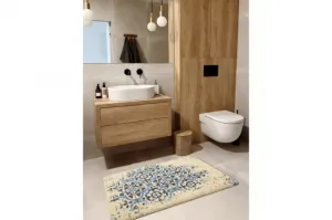 Kúpeľňový koberček CERAMIC Lisabonská dlažba, protišmykový, mäkký - sivý