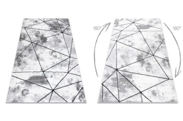 Koberec COZY Polygons, geometrický - sivý
