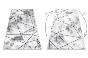Koberec COZY Polygons, geometrický - sivý