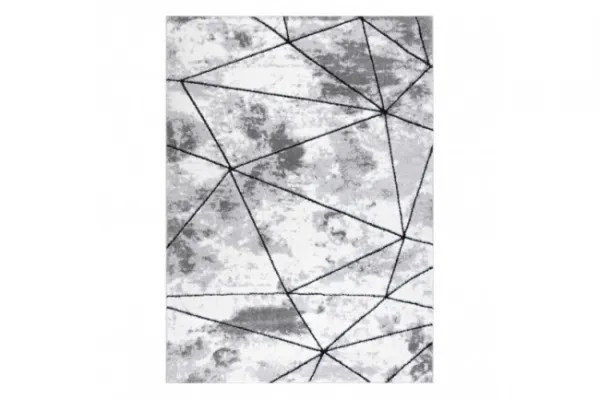 Koberec COZY Polygons, geometrický - sivý