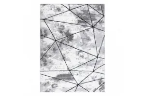 Koberec COZY Polygons, geometrický - sivý