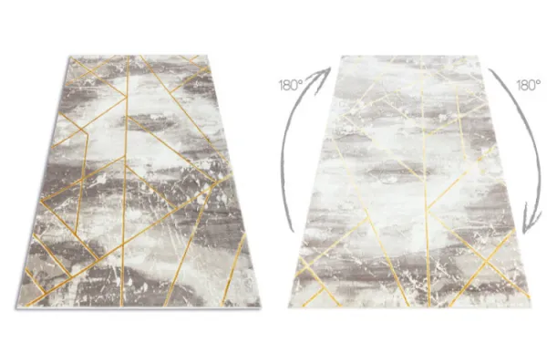 Koberec CORE 1818 Geometrický - slonia kosť / zlatý