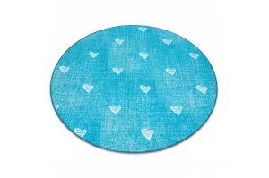 Koberec HEARTS kruh Jeans - tyrkys