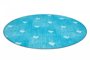 Koberec HEARTS kruh Jeans - tyrkys