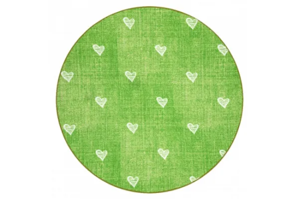 Koberec HEARTS kruh Jeans - zelený