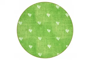 Koberec HEARTS kruh Jeans - zelený