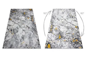Koberec GLOSS 528A 58 mramor - slonia kosť, čierny