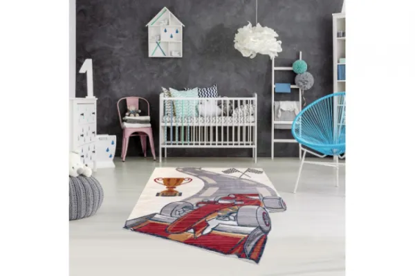 Koberec TOYS 75327 Formula 1 - krém / červený, fuksia