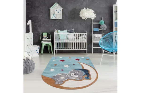 Detský koberec TOYS 75322 Medvedík - tyrkys / krém