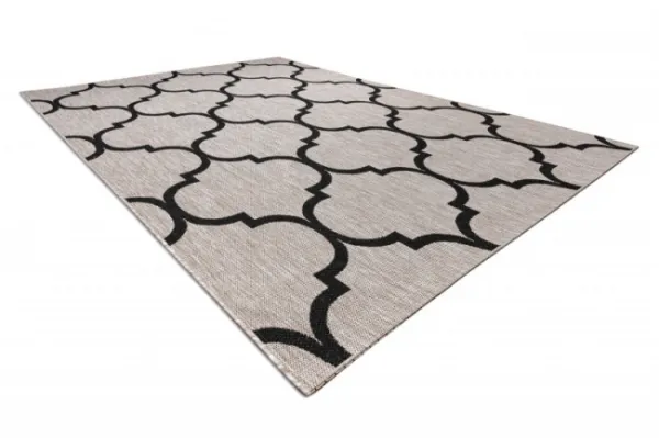 Koberec SIZAL FLOORLUX 20608 strieborný / čierny