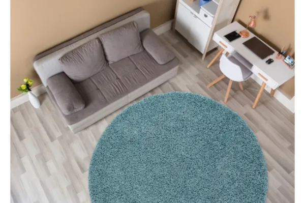 Koberec SOFFI kruh shaggy nebeský