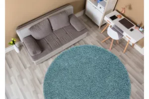 Koberec SOFFI kruh shaggy nebeský