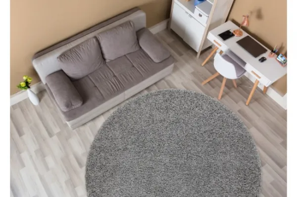 Koberec SOFFI kruh shaggy sivý