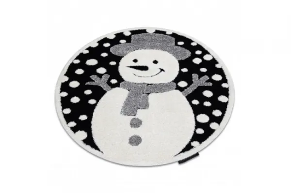 Koberec JOY Snowman čierny / krém