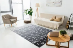 Koberec HEOS 78590 krém / strieborný / antracit CUBE KOCKA