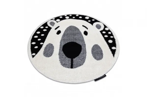 Koberec JOY Teddy krém / čierny kruh