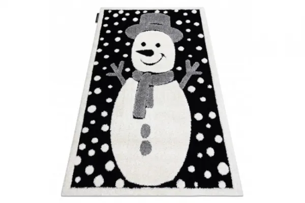 Koberec JOY Snowman čierny / krém