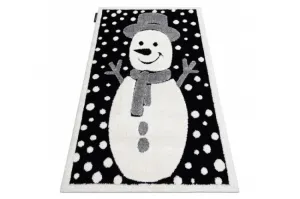 Koberec JOY Snowman čierny / krém
