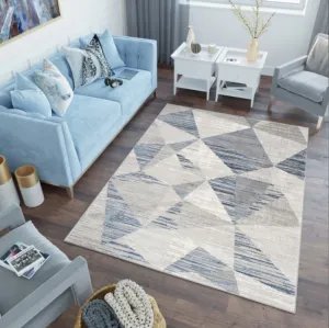 Koberec ASTHANE svetlý sivý / tmavý modrý E455A