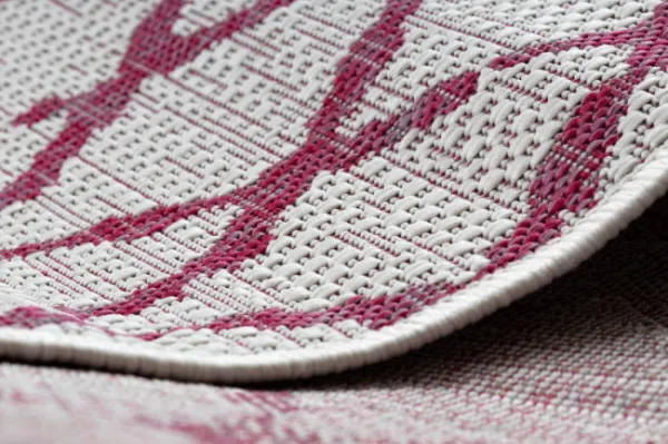 Koberec šnúrkový SIZAL SION Kratka 22129 ploské tkanie biely / fuksia