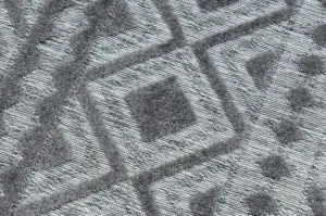 Koberec SOLE D3852 Boho, romby - ploské tkanie sivý