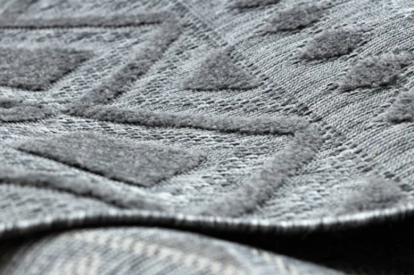 Koberec SOLE D3852 Boho, romby - ploské tkanie sivý